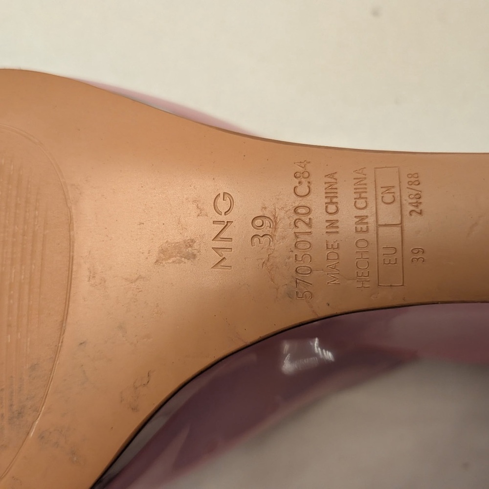 MANGO Pink Clear Wedge Slide Sandals Size 39 (US 8) - Picture 6 of 6
